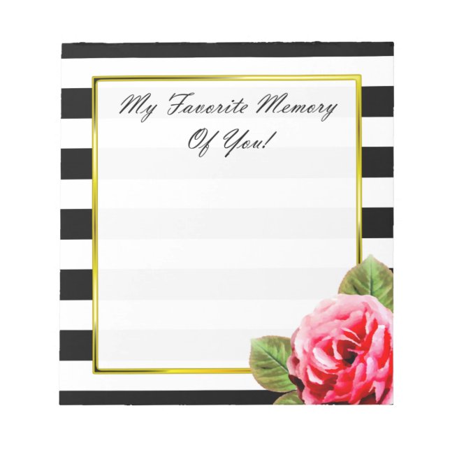 Bloco De Notas Sentimental Birthday Keepsasaau Memento Rosa Rosa  (Frente)