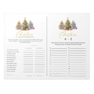 Bloco De Notas Separações de Natal A a Z Jogos de Rasgos