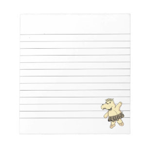 Bloco De Notas Sepia Ballerina Hippo Com Tutu Vinculado