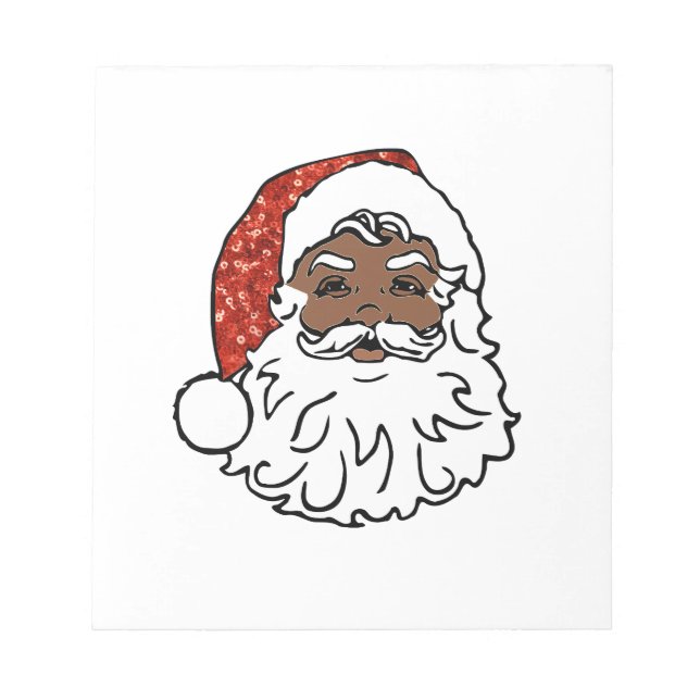 Bloco De Notas sequências de preto santa claus (Frente)
