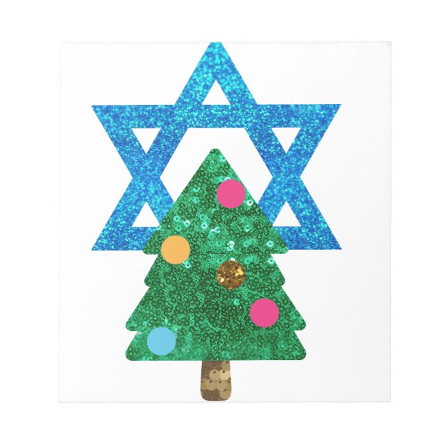 Bloco De Notas sequin christmukkah hanukkah (Frente)