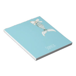 Bloco De Notas Sereia Azul Branco da Praia Aqua