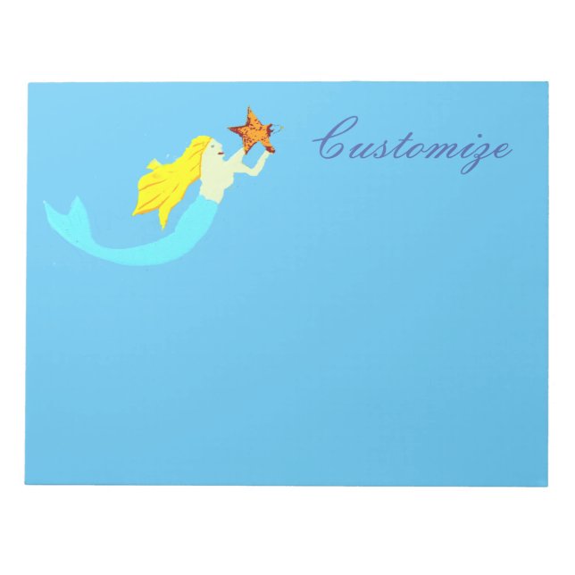 Bloco De Notas Sereias Louras com Thunder_Cove Estrela (Frente)