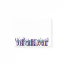 Serene Lavender Library Watercolor Notes