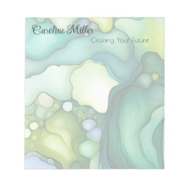 Bloco De Notas Serenidade em formas verdes de Abstrato