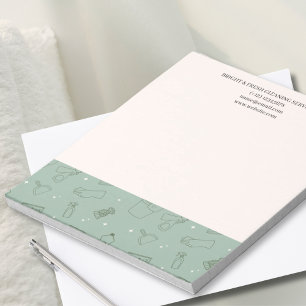 Bloco De Notas Serviços de Limpeza Simples e Minimalista de Creme