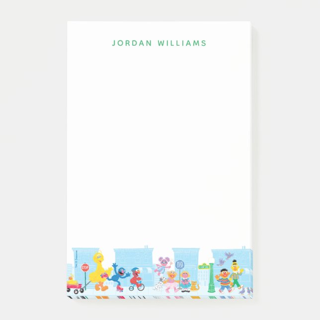 Bloco De Notas Sesame Pals Caminhando Ao Longo Do Padrão Da Rua S (Frente)