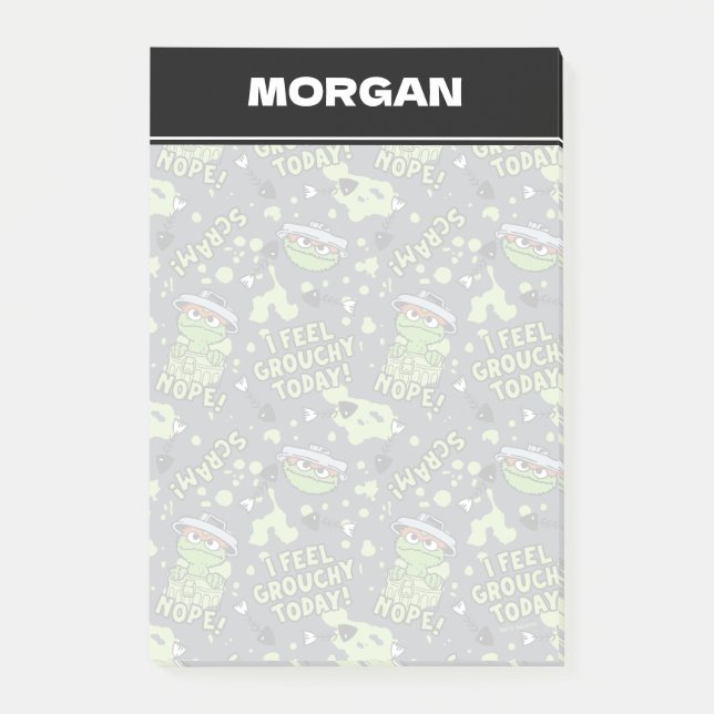 Bloco De Notas Sesame Street | Oscar o Monstro | Adicionar Nome (Frente)