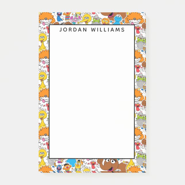 Bloco De Notas Sesame Street Pals Doodley Patterno (Frente)