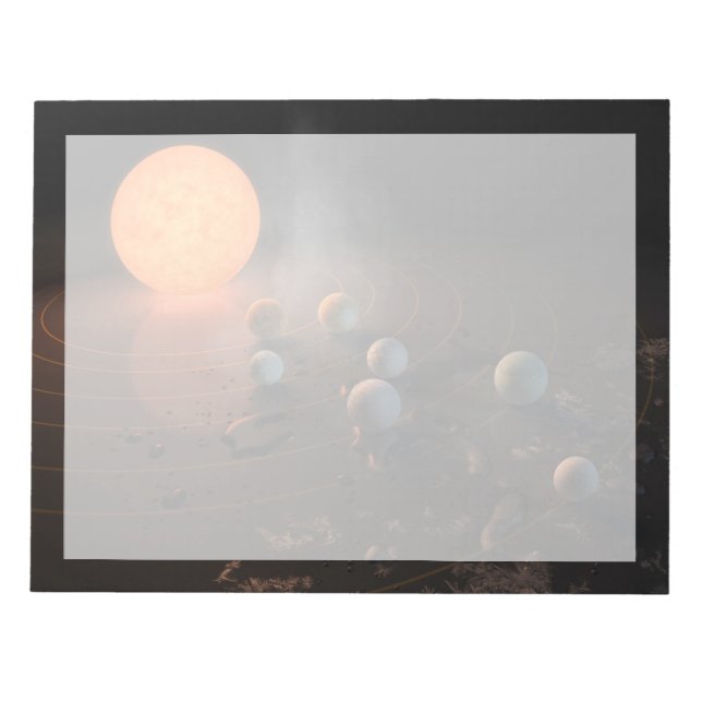 Bloco De Notas Sete planetas em órbita em torno da estrela. (Frente)