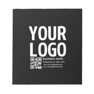 Bloco De Notas Seu logotipo com código QR e texto editáveis