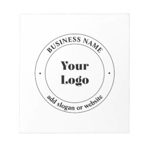 Bloco De Notas Seu logotipo comercial & texto promocional Branc