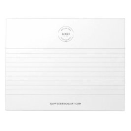 Bloco De Notas Seu logotipo e site alinhados ao material de promo