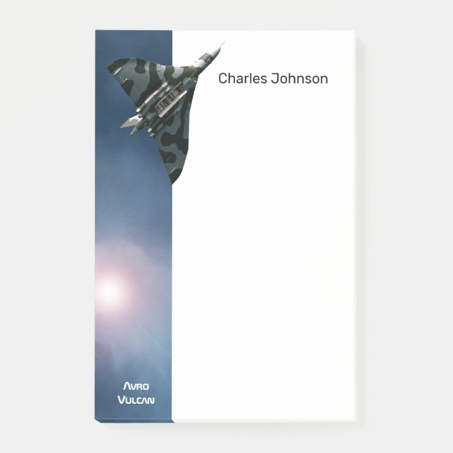 Bloco De Notas Seu nome, avião militar, Avro Vulcan (Frente)