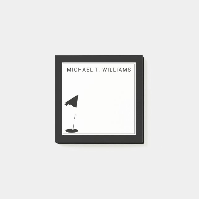 Bloco De Notas Seu nome | Bandeira de Golfe (Frente)