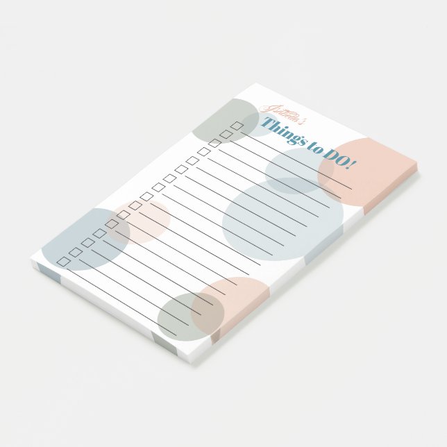 Bloco De Notas Seu nome Coisas a Fazer - Grandes Pontos Confetti  (Inclinado)