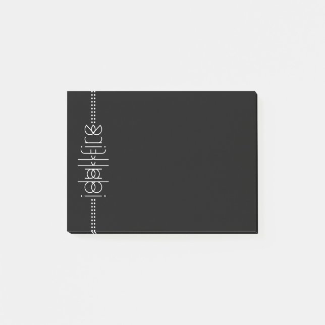 Bloco De Notas Seu nome como Alienígena Glifos - Preto Único (Frente)