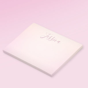 Bloco De Notas Seu nome   Elegante Script Soft Ombre