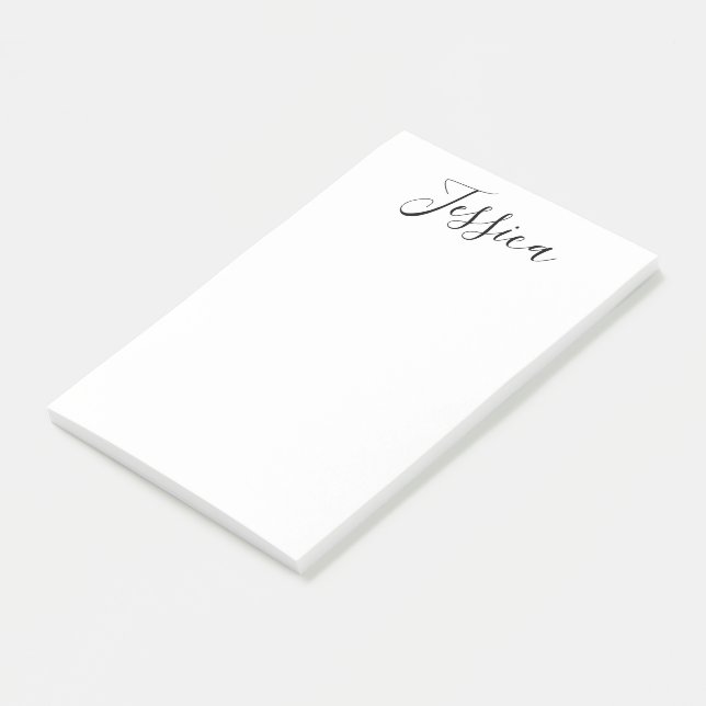 Bloco De Notas Seu nome | Script Elegante (Inclinado)
