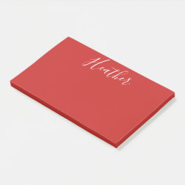 Bloco De Notas Seu Script Branco Personalizado em Vermelho