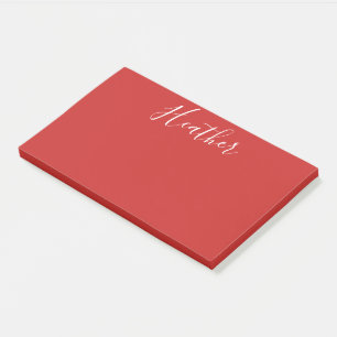 Bloco De Notas Seu Script Branco Personalizado em Vermelho