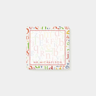 Bloco De Notas Seu texto   Alfabeto Colorido