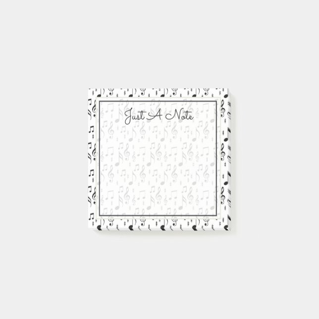 Bloco De Notas Seu texto | Notas Musicais (Frente)