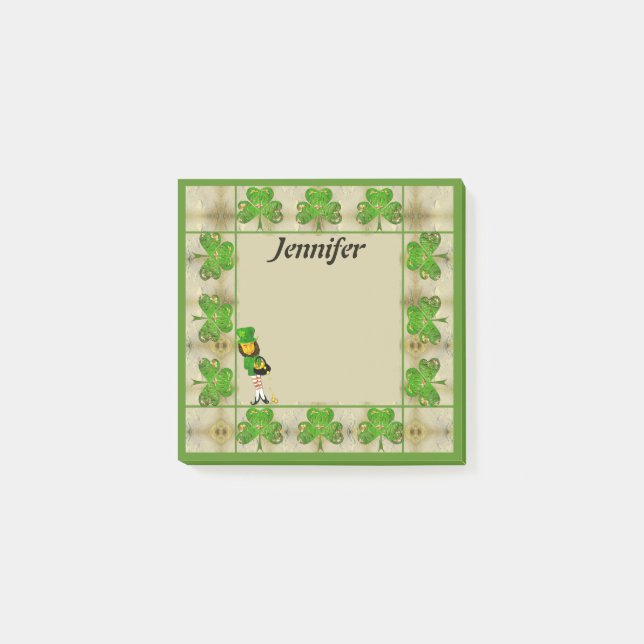 Bloco De Notas Shamrock Leprechaun Posta-It Notes (Frente)