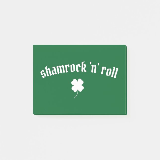 Bloco De Notas Shamrock n roll Dia de São Patrício (Frente)