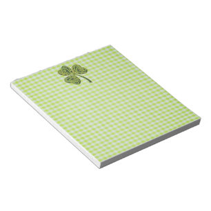 Bloco De Notas Shamrock no Gingham Verde