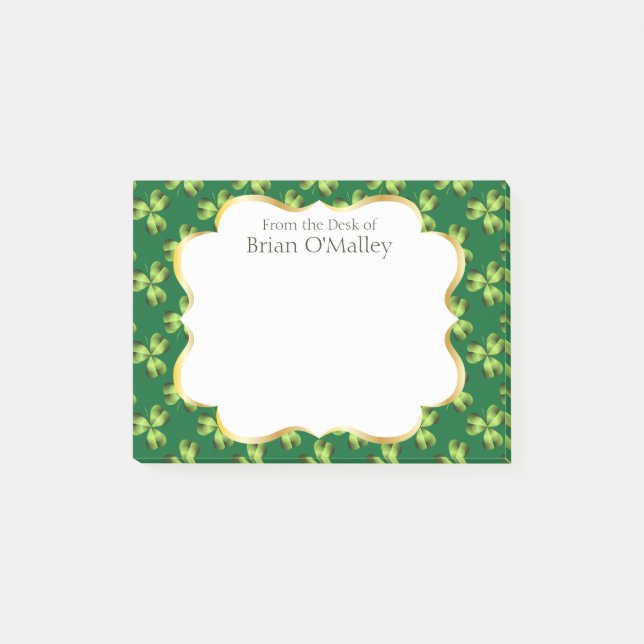 Bloco De Notas Shamrock Three Leaf Clover Graphic (Frente)