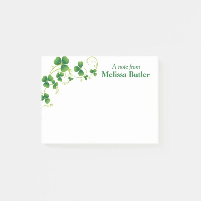 Bloco De Notas Shamrock Vines Personalizadas Notas de Posto (Frente)