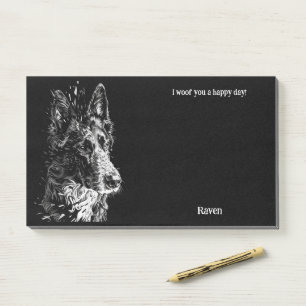 Bloco De Notas Sheepdog Abstrato Art Dog belga