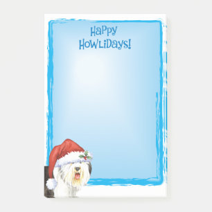 Bloco De Notas Sheepdog inglês velho feliz de Howlidays