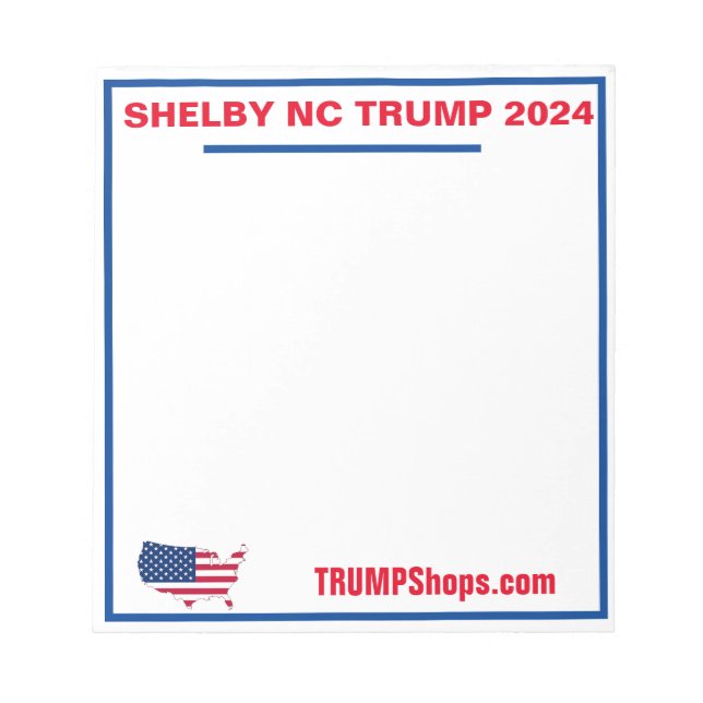 Bloco de notas SHELBY NC TRUMP 2024 (Frente)