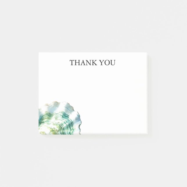 Bloco De Notas Shell de Ostras de Aquarela Personalizado (Frente)