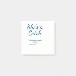 Bloco De Notas She's a catch bachelorette weekend name blue date