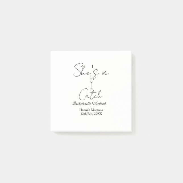 Bloco De Notas She's a catch champagne bottle bachelorette weeken (Frente)