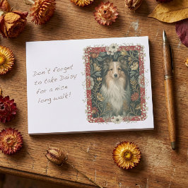 Bloco De Notas Shetland Sheepdog Sheltie Vintage William Morris