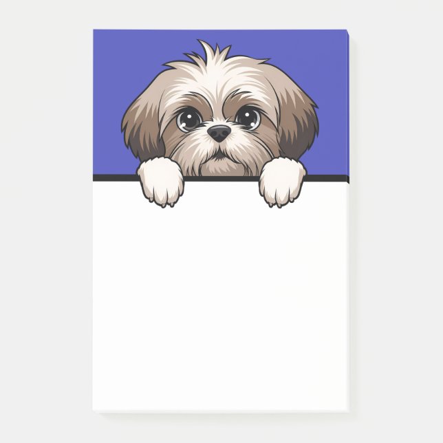 Bloco De Notas Shih Tzu Cute Peeking Puppy Dog Dons (Frente)
