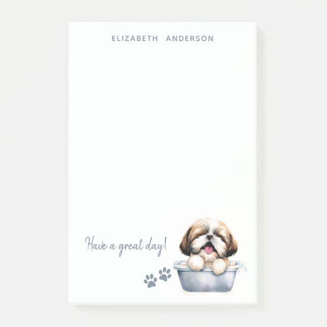 Bloco De Notas Shih Tzu Dog Personalizado (Frente)