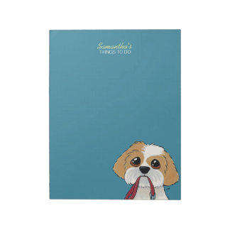 Bloco De Notas Shih Tzu Puppy na Lista Azul para Fazer