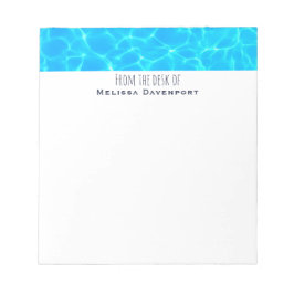 Bloco De Notas Shimmering Blue Piscina Water Refletions Foto