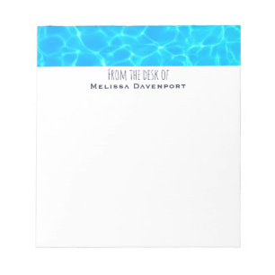 Bloco De Notas Shimmering Blue Piscina Water Refletions Foto