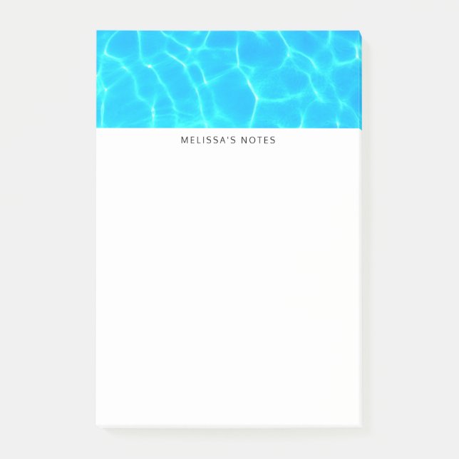Bloco De Notas Shimmering Blue Piscina Water Refletions Foto (Frente)