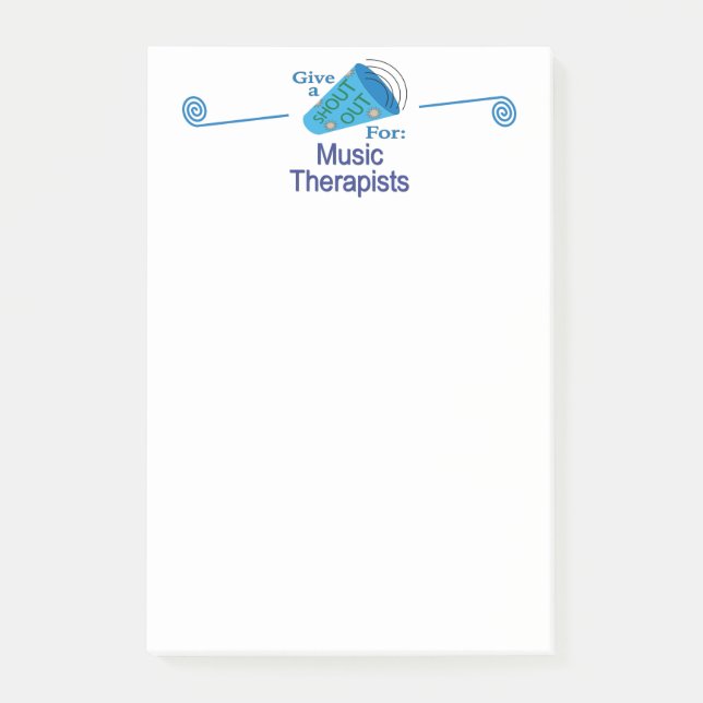 Bloco De Notas Shout Out for Music Therapists (Frente)