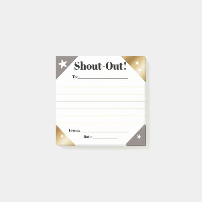 Bloco De Notas Shout out recognition employee daily kudos display (Frente)