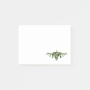 Bloco De Notas Silhouett, avião militar de combate à camuflagem d