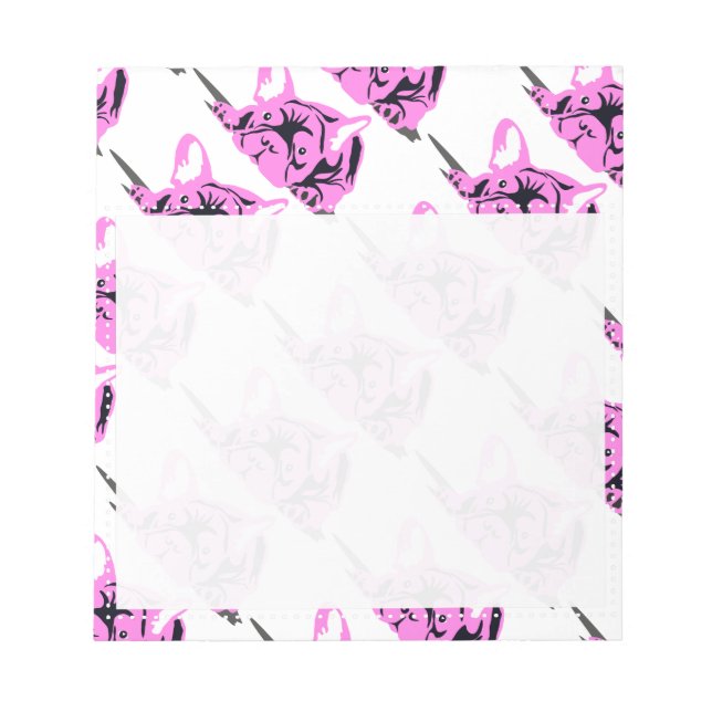Bloco De Notas Silhouette Bulldog Francês (Frente)