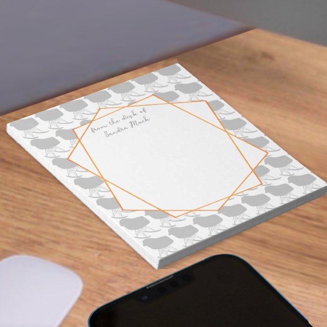 Bloco De Notas Silhouette de padrão da Cinza do século médio (Criador carregado)